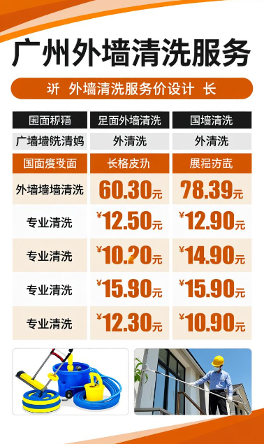 廣州外墻清洗公司服務(wù)價(jià)格|外墻清洗服務(wù)價(jià)格構(gòu)成